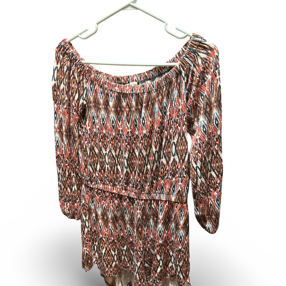 Women's Multicolor Patterned Off-Shoulder romper